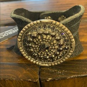 Leather Rock Bracelet